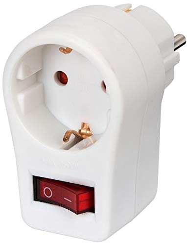 Brennenstuhl Steckdosenadapter (Schutzkontaktsteckdose mit Schalter, Zwischenstecker mit Kindersiche