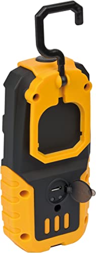 Brennenstuhl LED Akku Handleuchte HL DA 40 MH / Robuste Akku Arbeitsleuchte mit Schalter und integriertem Magnet (Handlampe mit 200lm und bis zu 3h Leuchtdauer, knickbarer Haltefuß)