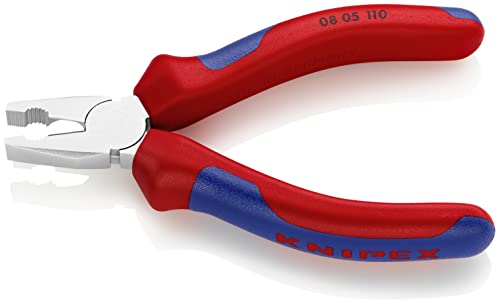 Knipex Mini-Kombizange verchromt, mit Mehrkomponenten-Hüllen 110 mm 08 05 110