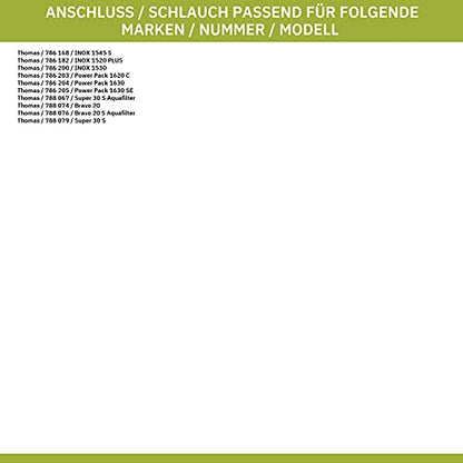 Staubsaugerschlauch THOMAS 139692 mit Handgriff 32mm Rohr-Ø und Geräteanschluss