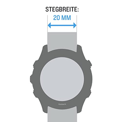 Garmin Schnellwechsel-Armband, 20mm, Silikon, Schwarz, passend für venu Serie (außer S-Modelle), Forerunner 55/245/645, Approach S12/S40/S42, vivoactive 3/4, vivomove 3/HR/Luxe/Style, D2 Air/Air X10