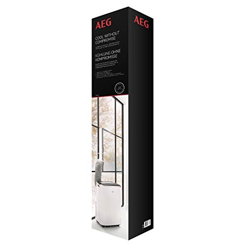 AEG AWK04 Premium Window Kit (Leicht zu installieren, Fensterabdichtungs-Set, ausziehbar, erweiterbar, Textildichtung, passend für alle portablen Klimageräte mit 15cm Schlauchdurchmesser, grau/weiß)