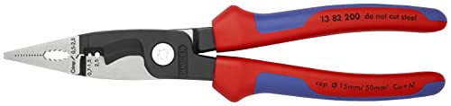 Knipex Elektro-Installationszange schwarz atramentiert, mit Mehrkomponenten-Hüllen 200 mm 13 82 200