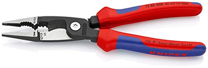 Knipex Elektro-Installationszange schwarz atramentiert, mit Mehrkomponenten-Hüllen 200 mm 13 82 200