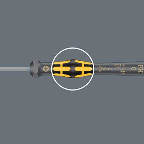 Wera 05030118001 1550 Kraftform Micro Kreuzschlitz-Schraubendreher, PH 00 x 40 mm