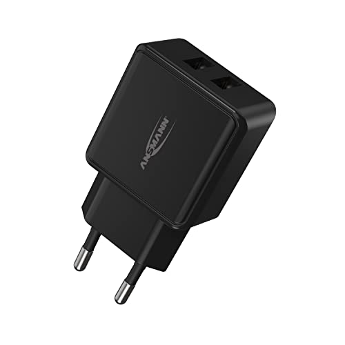 ANSMANN 2-Port Dual USB Ladegerät 2.4A - USB Charger mit Smart-IC Ladesteuerung, Netzteil besonders geeignet für iPhone, Samsung Galaxy, Huawei, Xiaomi, Tablet, GoPro, e-Book Reader, etc.