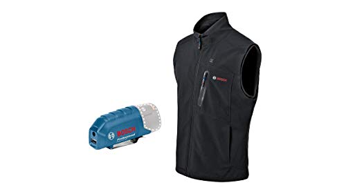 Bosch Professional Beheizbare Weste GHV 12+18V XA (inkl. USB-Ladeadapter GAA 12V-21, ohne Akku, im Karton) - Größe M