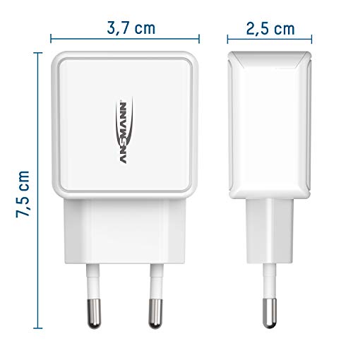 ANSMANN 2-Port Dual USB Ladegerät 2.4A - USB Charger mit Smart-IC Ladesteuerung, Netzteil besonders geeignet für iPhone, Samsung Galaxy, Huawei, Xiaomi, Tablet, GoPro, e-Book Reader, etc.