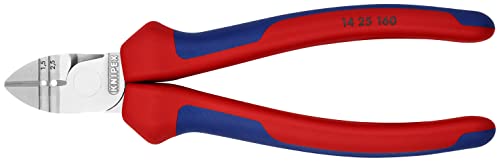 Knipex Abisolier-Seitenschneider verchromt, mit Mehrkomponenten-Hüllen 160 mm 14 25 160