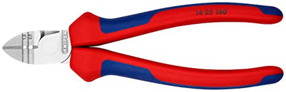 Knipex Abisolier-Seitenschneider verchromt, mit Mehrkomponenten-Hüllen 160 mm 14 25 160