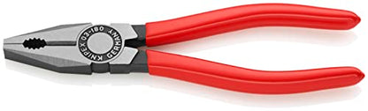 Knipex Kombizange schwarz atramentiert, mit Kunststoff überzogen 180 mm 03 01 180