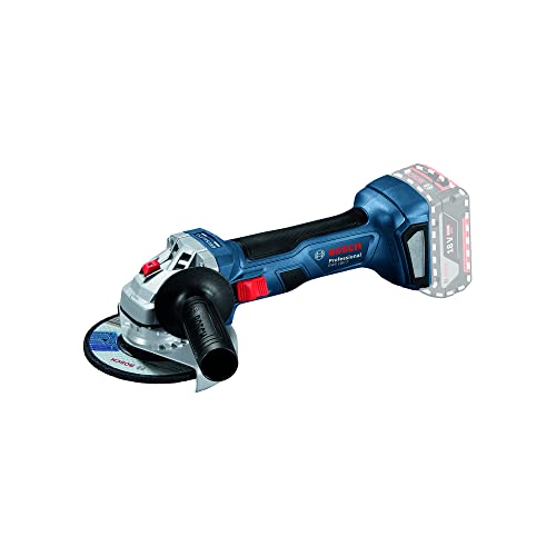 Bosch Professional 18V System Akku Winkelschleifer GWS 18V-7 (115 mm Scheiben-Ø, Schutzhaube, Zusatzhandgriff, Aufnahmeflansch, Spannmutter, ohne Akkus/Ladegerät, in L-BOXX 136)