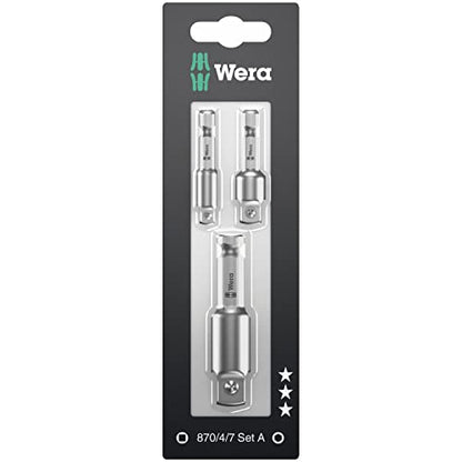 Wera 05073200001-870/4/7 Set A SB, Werkzeugschäfte, Verbindungsteile, 3-teilig