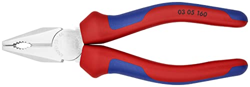 Knipex Kombizange verchromt, mit Mehrkomponenten-Hüllen 160 mm 03 05 160