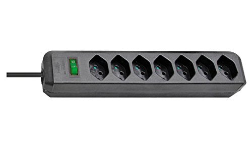 Brennenstuhl 1158922 7AC Outlet Steckdosenleiste 2 m, Schwarz