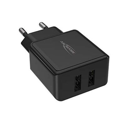 ANSMANN 2-Port Dual USB Ladegerät 2.4A - USB Charger mit Smart-IC Ladesteuerung, Netzteil besonders geeignet für iPhone, Samsung Galaxy, Huawei, Xiaomi, Tablet, GoPro, e-Book Reader, etc.