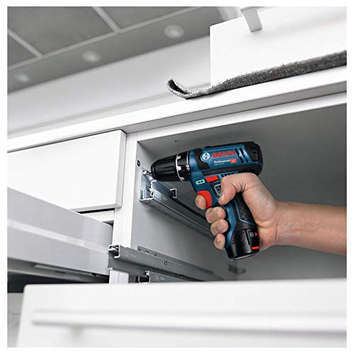 Bosch Professional 12V System Akku Bohrschrauber GSR 12V-15 (ohne Akkus & Ladegerät, in L-Boxx), Schwarz, Blau, Rot, Solo