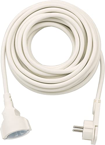 Brennenstuhl Qualitäts-Kunststoff-Verlängerungskabel mit Flachstecker (Verlängerungskabel flach für innen mit 10m Kabel) weiß