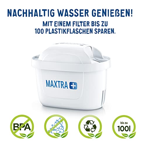 BRITA Wasserfilter Marella weiß inkl. 12 MAXTRA+ Filterkartuschen (Jahrespaket) – Filter-Kanne (2,4l) zur Reduzierung von Kalk, Chlor, Blei & Kupfer im Wasser – jetzt in nachhaltiger Verpackung