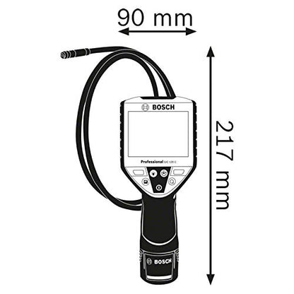 Bosch Professional 12V System Inspektionskamera GIC 120 C (1x Akku 12V + Ladegerät, Kabellänge: 120 cm, Display: 3,5’’, 4x AA-Batterie, L-BOXX)
