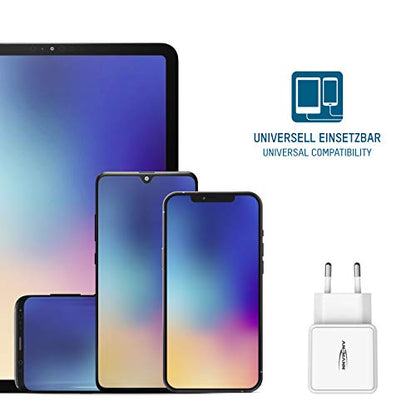 ANSMANN 2-Port Dual USB Ladegerät 2.4A - USB Charger mit Smart-IC Ladesteuerung, Netzteil besonders geeignet für iPhone, Samsung Galaxy, Huawei, Xiaomi, Tablet, GoPro, e-Book Reader, etc.