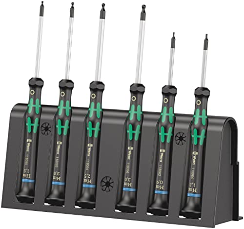 Wera Elektroniker-Schraubendrehersatz 2052/6 + Rack, 6-teilig, 05118156001
