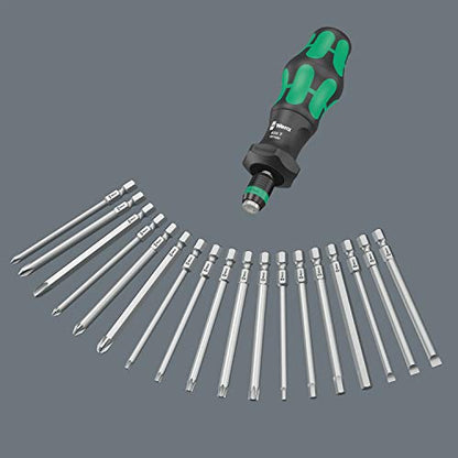 Wera '05057482001 Kraftform Kompakt Turbo 1 Getriebe-Schraubendreher-Satz, 19-teilig