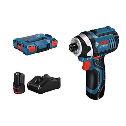Bosch Professional 12V System Akku Drehschlagschrauber GDR 12V-105 (2x 2.0Ah Akkus & Ladegerät, in L-Boxx)