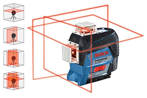 Bosch Professional Linienlaser GLL 3-80 C (m. App-Funktion, roter Laser, max. Arbeitsbereich: 30 m, 4x AA Batterie, Tasche, in Karton)