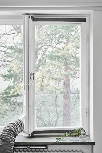 AEG AWK03 Premium Window Kit (Leicht zu installieren, Fensterabdichtungs-Set, ausziehbar, erweiterbar, Textildichtung, passend für alle portablen Klimageräte mit 15cm Schlauchdurchmesser, grau/weiß)