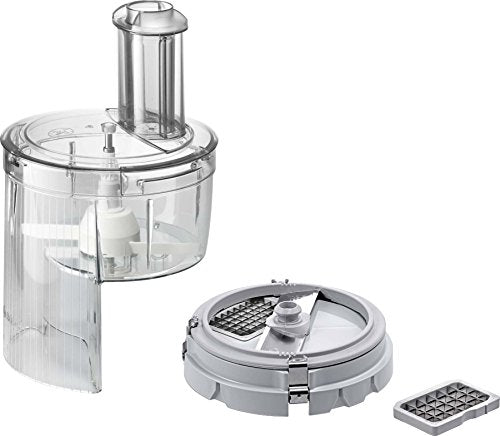 Bosch Würfelschneider MUZ5CC2, schnelles Würfeln von Fleisch, Obst, Gemüse, 2 Würfelgrößen, Gitterreiniger, spülmaschinengeeignet, passend für MUM5 Küchenmaschinen, Silber