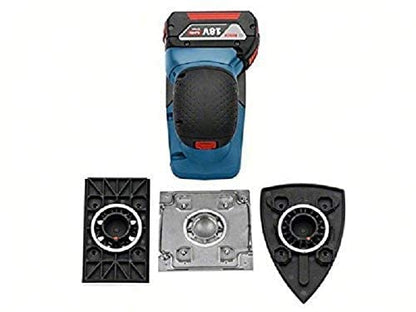 Bosch Professional 18V System Akku Schwingschleifer GSS 18V-10 (inkl. 2x5.0Ah Akku + Ladegerät, 3x Schleifblatt G120, 3x Schleifplatte, 1x Stanzwerkzeug, 1x Schraubendreher, L-BOXX 136)