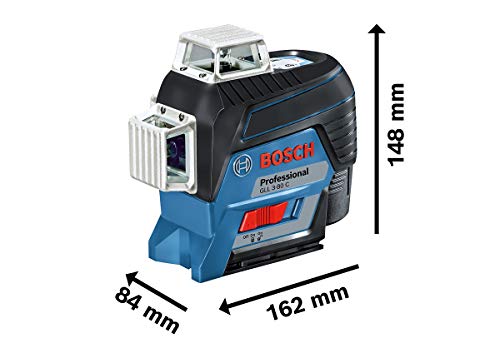 Bosch Professional 12V System Linienlaser GLL 3-80 C (1x Akku 12V, Universalhalterung BM 1, m. App-Funktion, roter Laser, max. Arbeitsbereich: 30 m, Tasche, in L-BOXX) 0601063R02