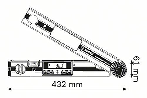 Bosch Professional Digitales Winkelmessgerät GAM 220 (schenkellänge: 0 - 220º, Länge: 40 cm)