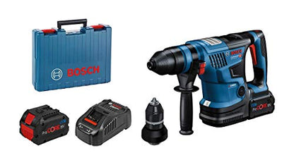 Bosch Professional BITURBO Akku-Bohrhammer GBH 18V-34 CF (mit SDS plus Wechselfutter, 5,8 J, inkl. Bluetooth Modul, 2x8.0 Ah ProCORE18V Akku, Ladegerät GAL 1880 CV, im Handwerkerkoffer)