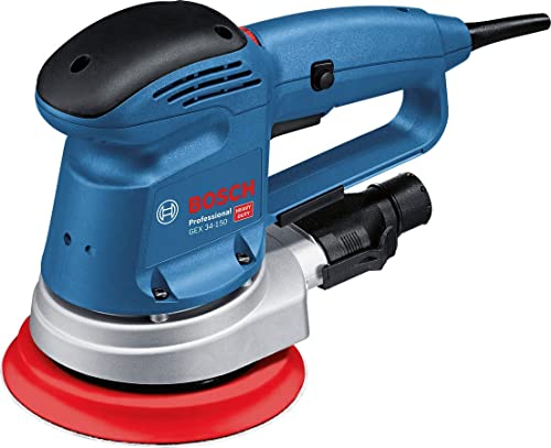 Bosch Professional Exzenterschleifer GEX 34-150 (inkl. Schleifteller-⌀ 150 mm, Schleifblatt C470 für Holz, Absaug-Adapter, Papierstaubbeutel, im Karton)