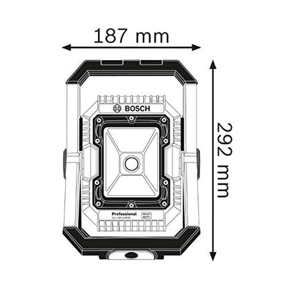 Bosch Professional 18V System Akku LED-Baustellenlampe GLI 18V-1900 (max. Helligkeit 1900 Lumen, ohne Akkus und Ladegerät, im Karton)