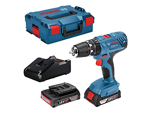 Bosch Professional 18V System Akku-Schlagbohrschrauber GSB 18V-21 (inkl. 2x2.0 Ah Akku + Ladegerät GAL 18V-40, in L-BOXX 136)