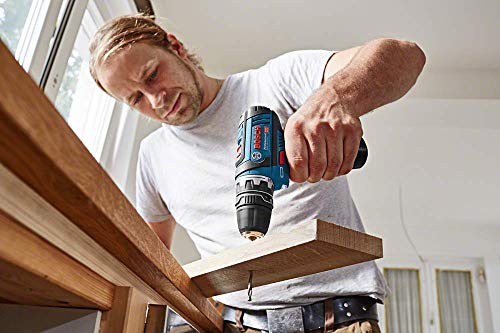Bosch Professional 12V System Akku Bohrschrauber GSR 12V-15 FC (inkl. 2 x 2,0 Ah Akku, Schnellladegerät, Bohrfutteraufsatz, L-BOXX) Schwarz, Blau