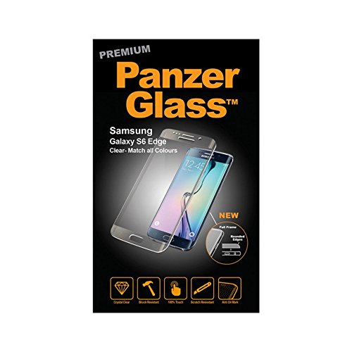 PanzerGlass PREMIUM Displayschutzglas (Nahezu 100% abdeckend); passend für Samsung Galaxy S6 Edge, Klar