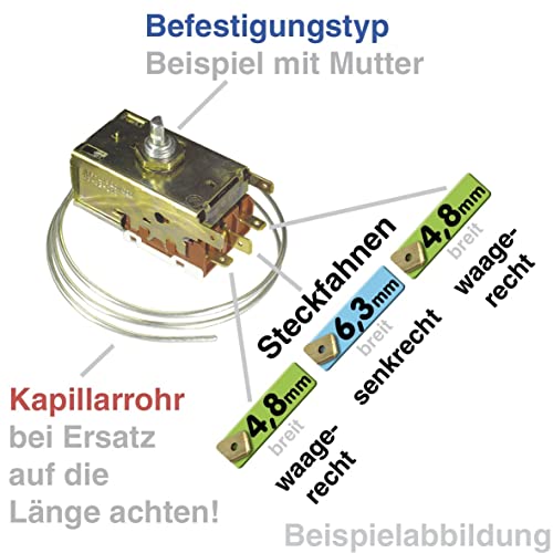 Thermostat Kühlthermostat Kühlschrank Kühlgeräte Original Electrolux AEG 2040304012 Ranco K59-L2065 600mm Kapillarrohr 3x6,3mm AMP passend Zanussi Juno jke sk zi