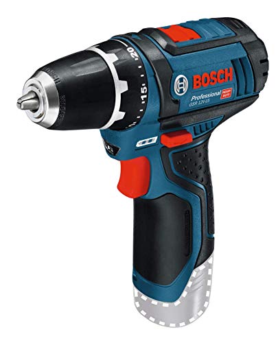 Bosch Professional 12V System Akku Bohrschrauber GSR 12V-15 (ohne Akkus & Ladegerät, in L-Boxx), Schwarz, Blau, Rot, Solo