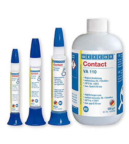 WEICON Contact VA 110 Cyanacrylat-Klebstoff 12 g farblos | Sekundenkleber für sensible NSF-Bereiche