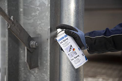WEICON Zink-Spray 400 ml | Rostschutzfarbe für alle Metalloberflächen |Farbe: leicht angewitterte Feuerverzinkung