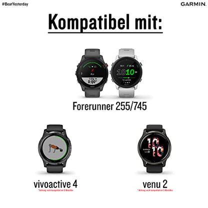 Garmin Schnellwechsel-Armband, 22mm, Silikon, Schwarz, passend für vivoactive 4, Forerunner 255/745, venu 2-Serie, einfach ein- und ausklicken, Wechsel ohne Werkzeug möglich