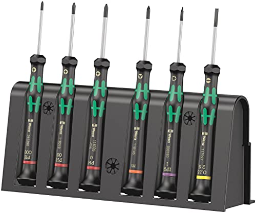 Wera 05030181001 2050/6 Elektroniker-Schraubendrehersatz + Rack, 6-Teilig