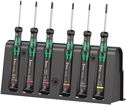 Wera 05030181001 2050/6 Elektroniker-Schraubendrehersatz + Rack, 6-Teilig