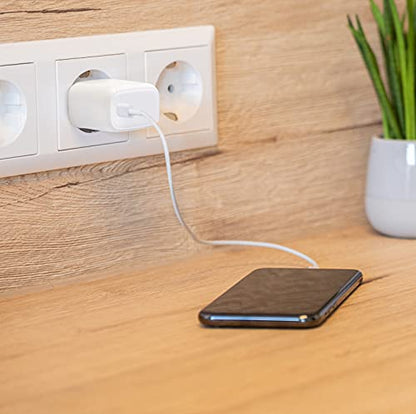 Ansmann iPhone Ladegerät 20W - USB C Port mit Power Delivery 3.0, kompatibel mit iPhone 12/12 Mini/12 Pro/12 Pro Max, Galaxy, Pixel 4/3, iPad Pro, AirPods Pro, Weiß