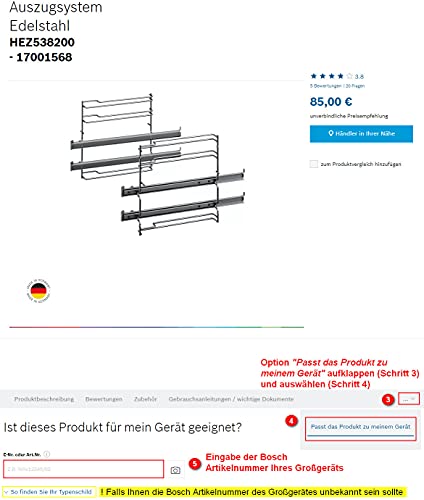 Bosch SMZ5300 Zubehör für Geschirrspülen, Stielglas Korb, Made in Germany
