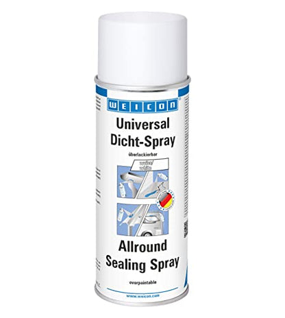 WEICON Universal Dicht-Spray 400 ml | Dichtmittel für den Innen- und Außenbereich | Sprühkunststoff | wasserfest | weiß